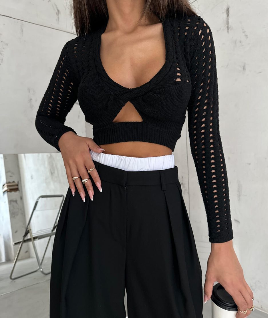 downtown knit crop top